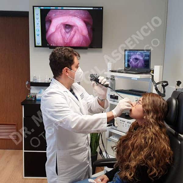 Estudio de laringoscopia flexible